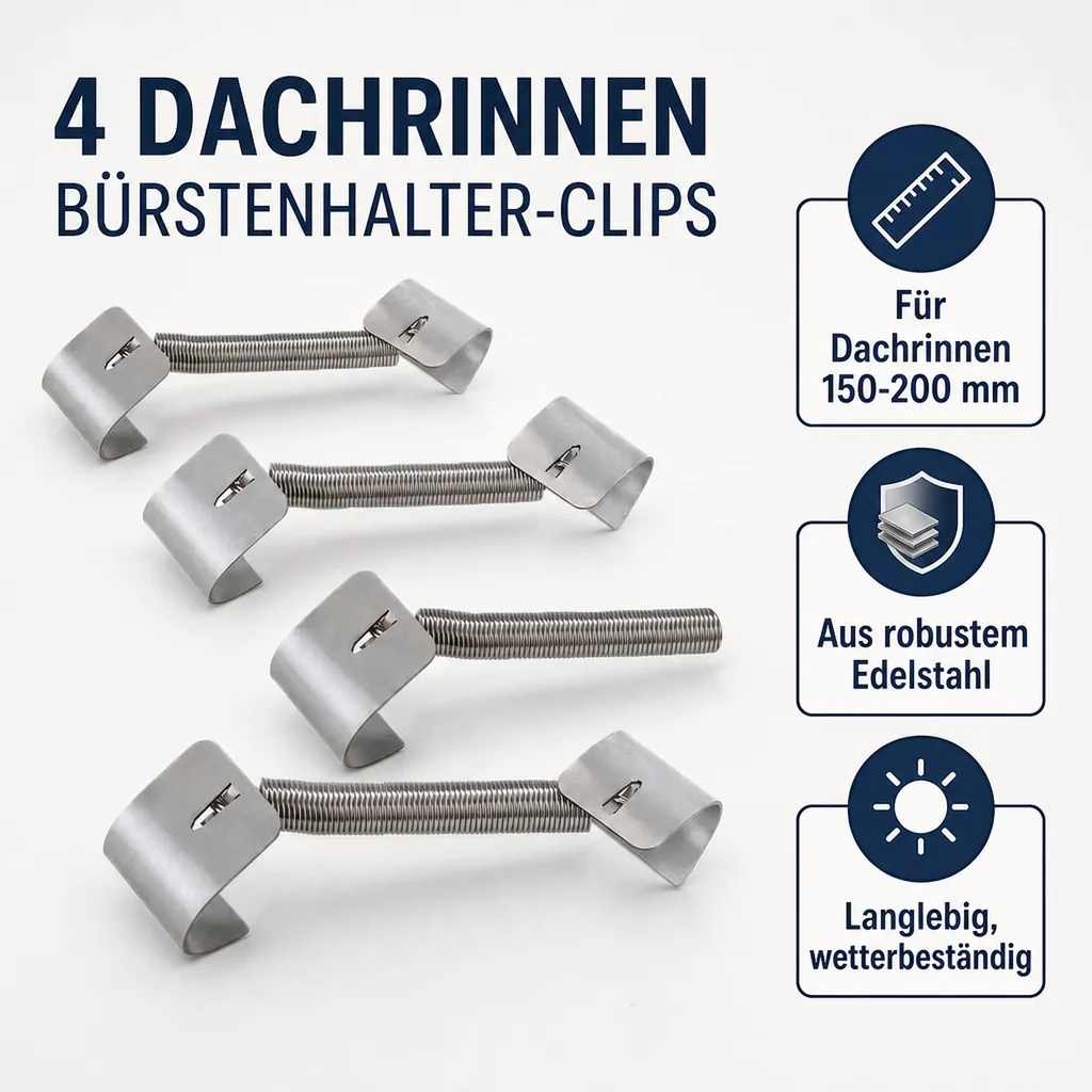 Rinnenigel - Windsicherung 4er Set für Dachrinnen 150-200 mm