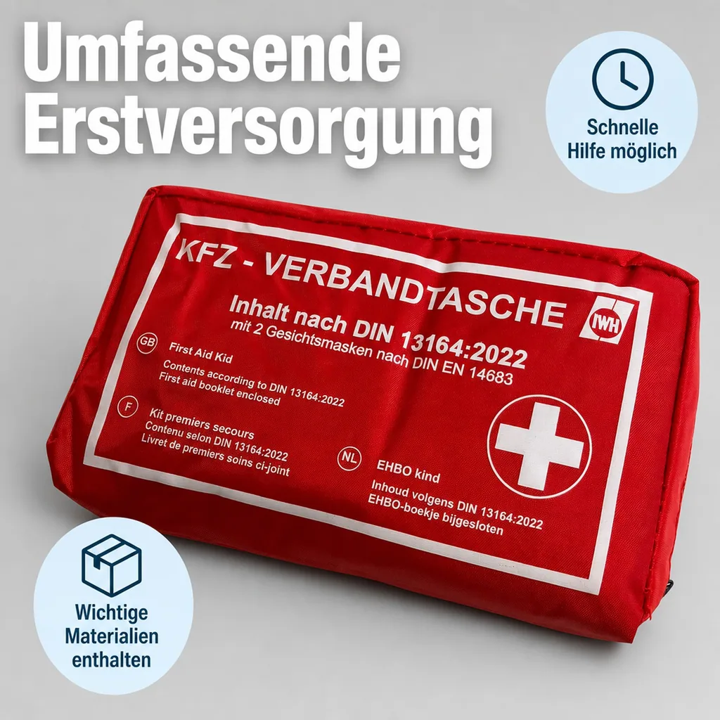 KFZ-Verbandtasche "rot" DIN 13164:2022