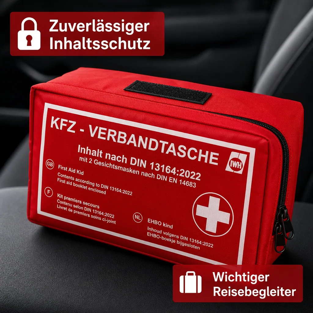 KFZ-Verbandtasche "rot" DIN 13164:2022