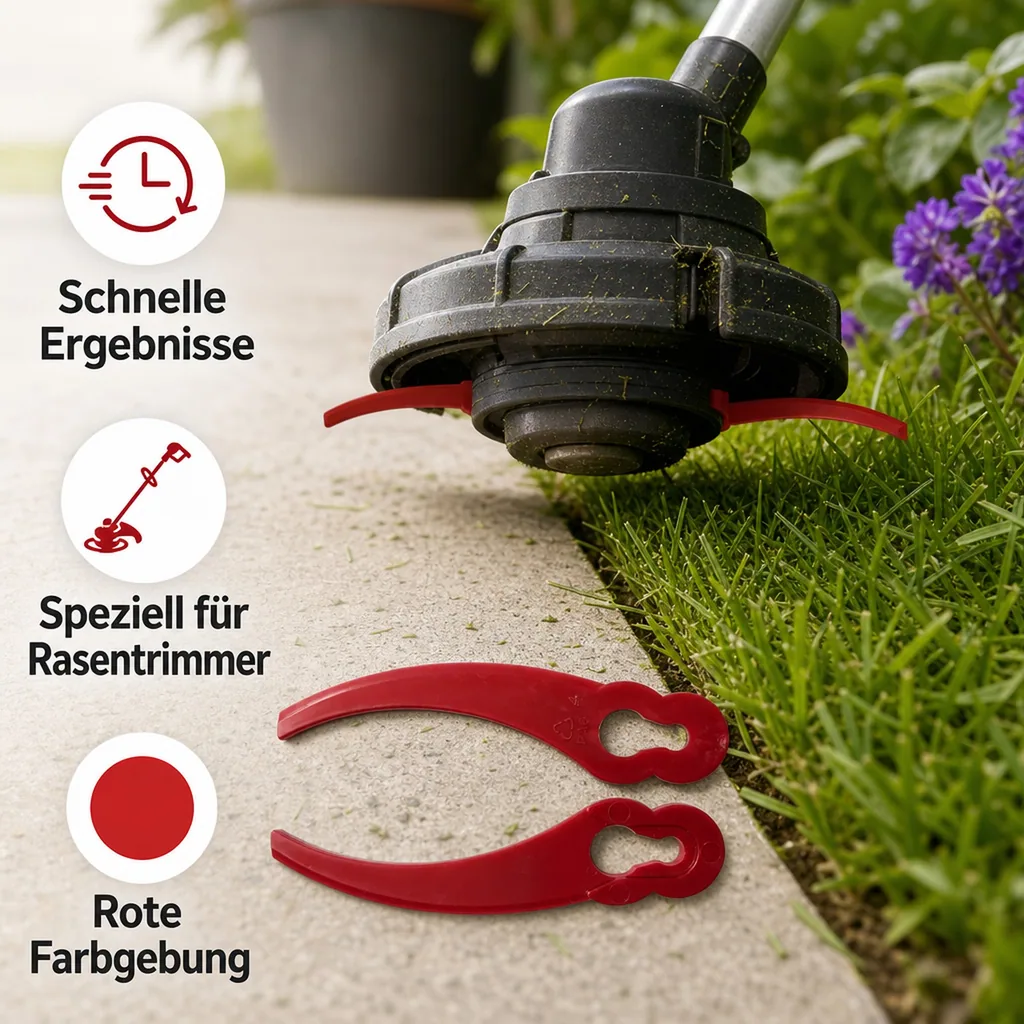 Ersatzmesser zu 967393 und 889631 Rasentrimmer, gebogen, Kunststoff, 20 Stück