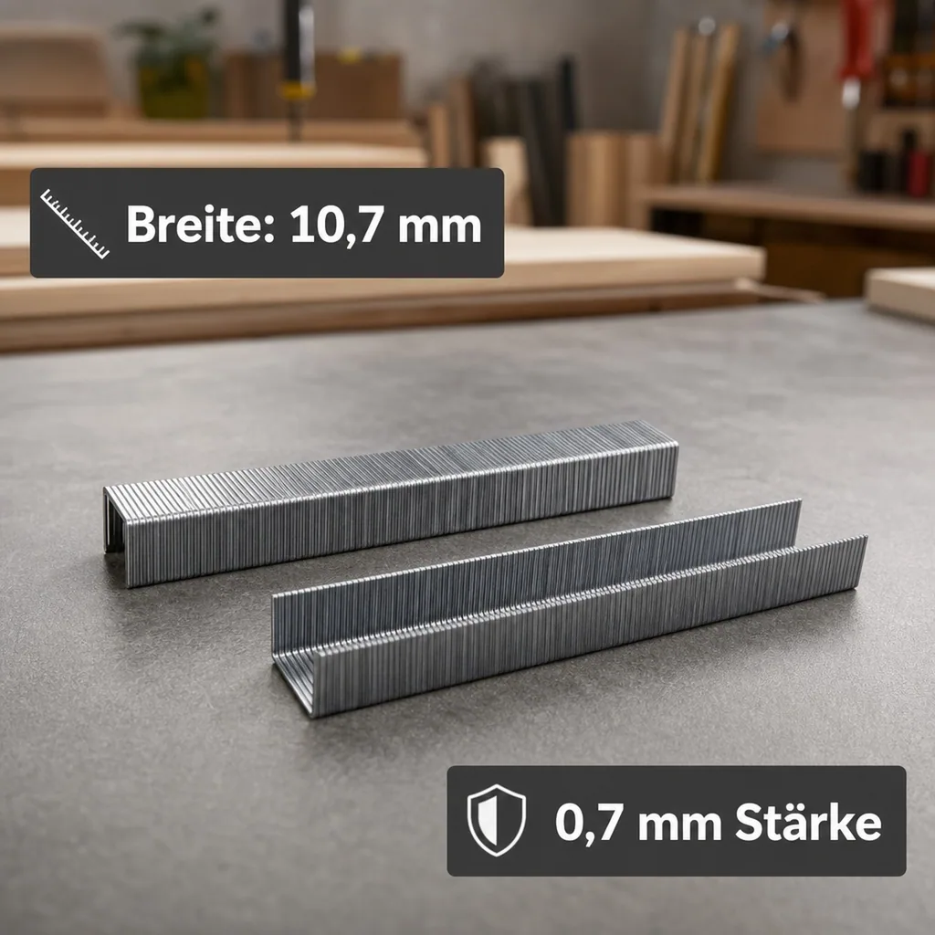 6 mm Feindraht Tacker Klammern, 1.000 Stück, Stärke 0,7 mm