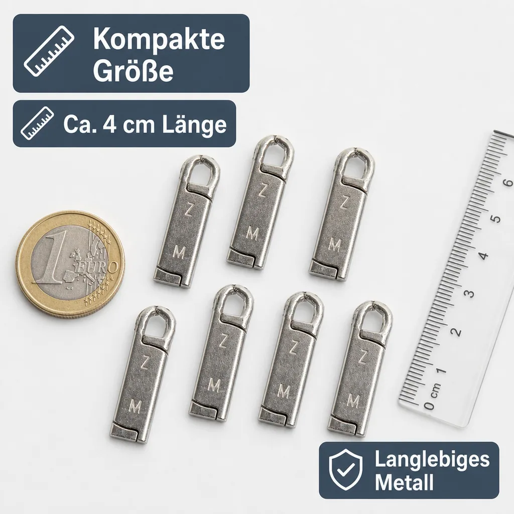 Reißverschluss-Reparatur-Haken, Silberfarben, 6er-Set