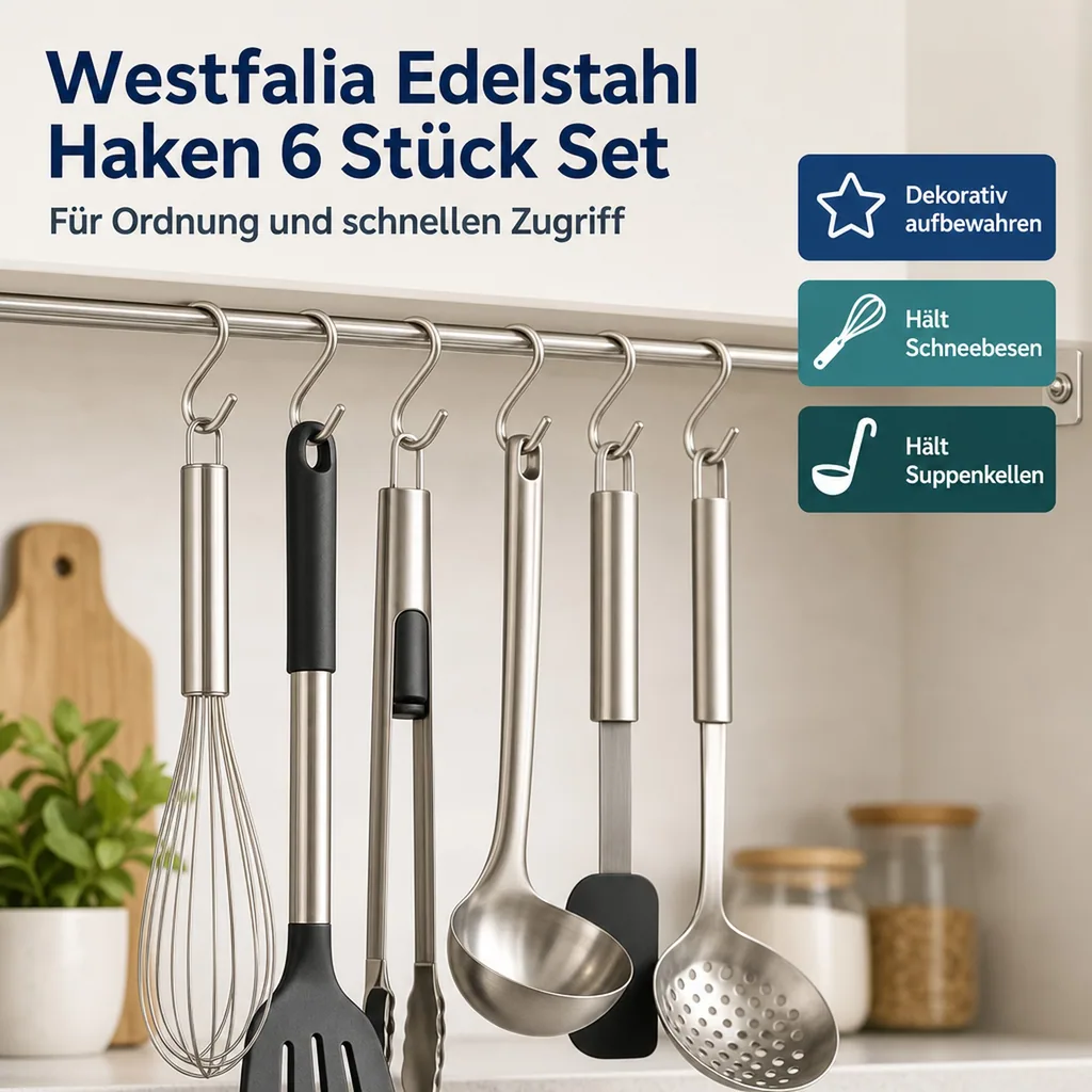 Westfalia Edelstahl Haken 6 Stück Set