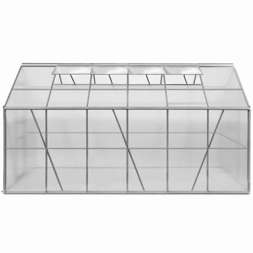 Aluminium-Gewächshaus 11,73 m³ mit 4 Oberlichtern