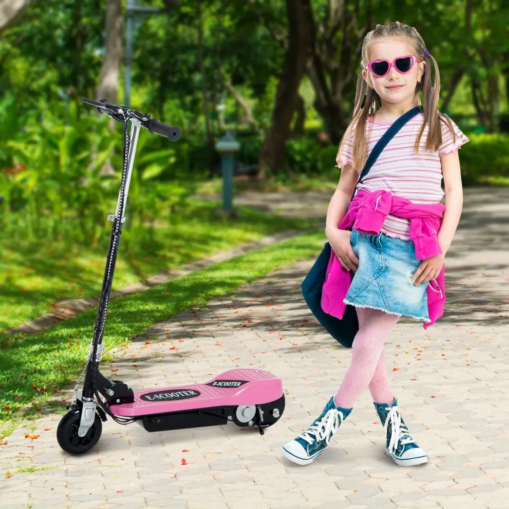 E-Scooter Kinderroller Cityroller 120W klappbar Rosa