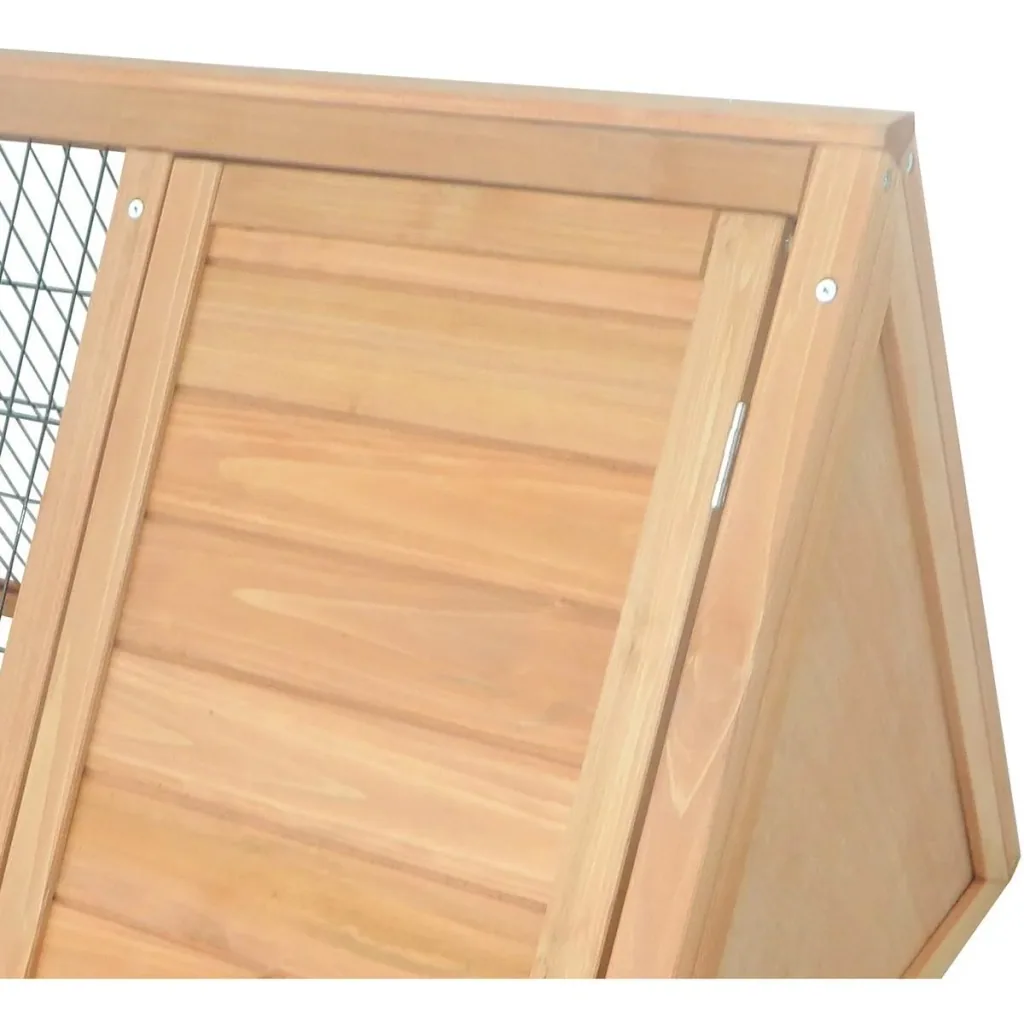 3-eckig Kleintierstall mit Freigehege Auslauf Outdoor Gelb 116 x 62,2 x 52,5 cm