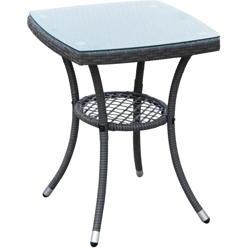 Gartensitzgruppe 3-tlg, Polyrattan Gartenset Rattanmöbel Grau mit Sitzkissen
