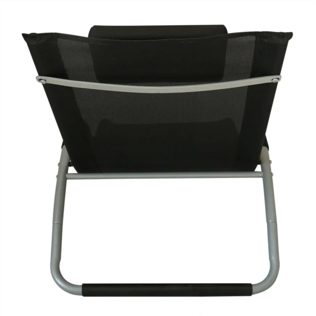 Gartenliege Sonnenliege mit Kissen Relaxliege ergonomisch wetterbeständig Aluminium Schwarz 168 x 63 x 68 cm