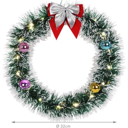 Weihnachtskranz - LED - Silber Ø32cm