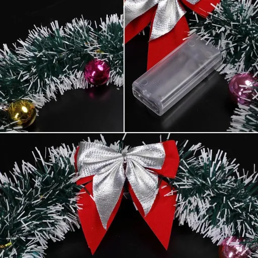 Weihnachtskranz - LED - Silber Ø32cm