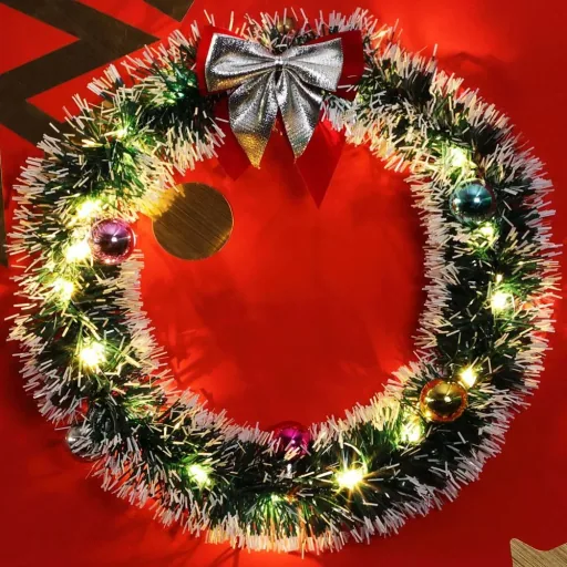 Weihnachtskranz - LED - Silber Ø32cm