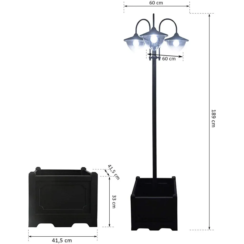 Solar-Laterne mit Blumentopf
