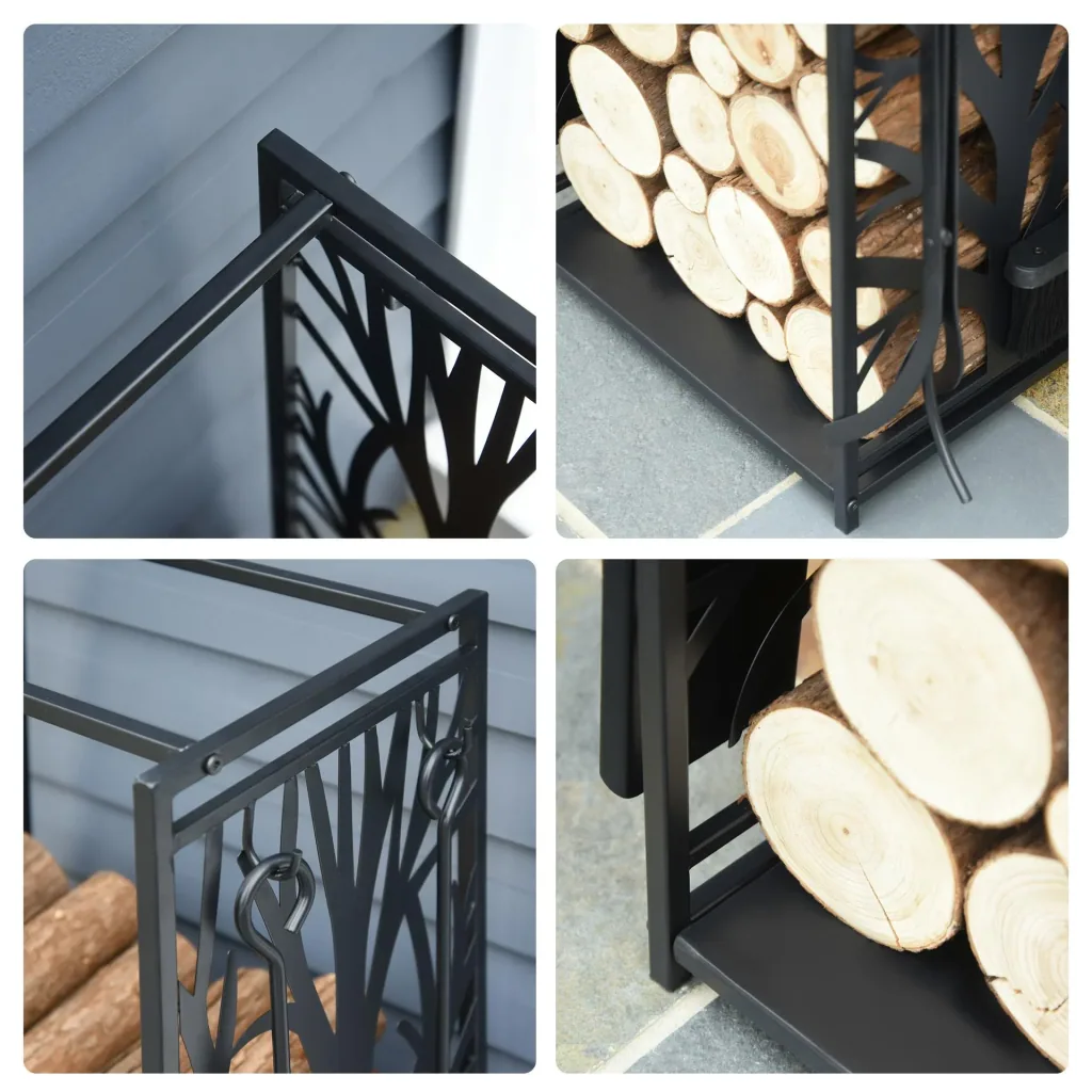 Brennholzstandard mit Brennholzzubehör erhöht Stahl