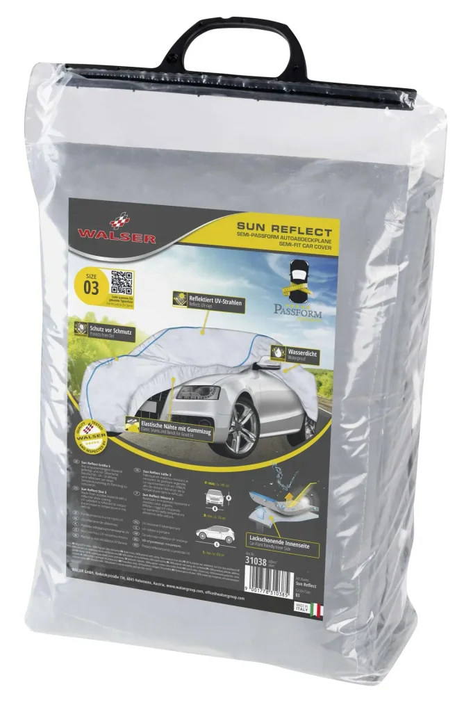 Autoabdeckplane Sun Reflect - Größe 3 - 420x176x149cm - 112g/m² - PES beschichtet