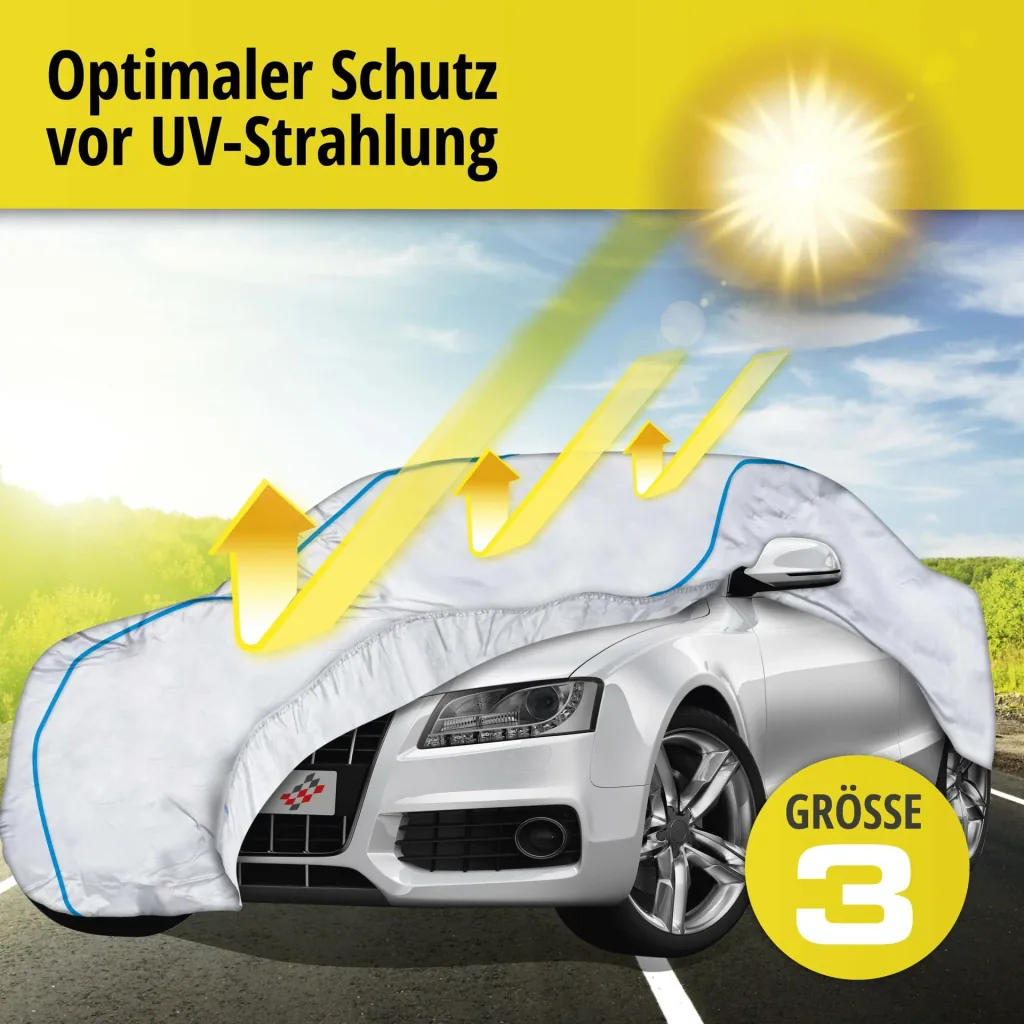 Autoabdeckplane Sun Reflect - Größe 3 - 420x176x149cm - 112g/m² - PES beschichtet
