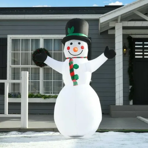 1,93 m aufblasbarer Schneemann mit 2 Modulleuchten Weihnachtsdeko