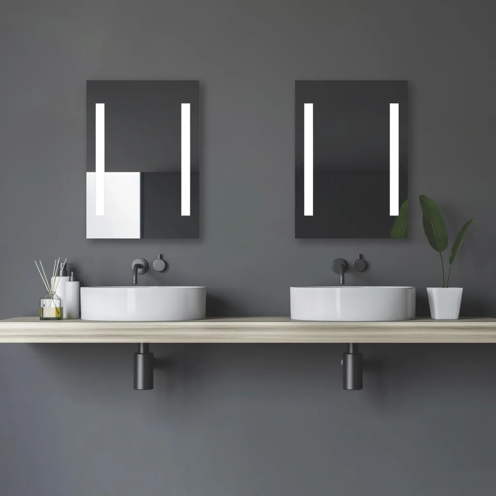 Badezimmerspiegel mit Beleuchtung, "Horizon" - 50 x 70 cm - Lichtfarbe neutral weiß
