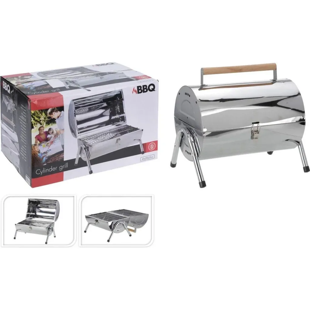 BBQ Collection Holzkohlegrill - Zylinder - Chrom
