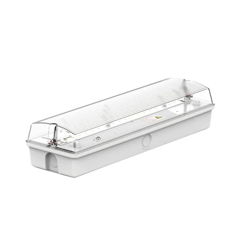 LED-Fluchtwegleuchte, Notausgang mit Notstromeinheit bietet eine TEST-Funktion, Wandmontage & IP65 Schutz
