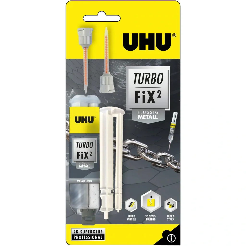 Uhu Turbo Fix² Flüssigmetall 2-Komponenten-Klebstoff 10g