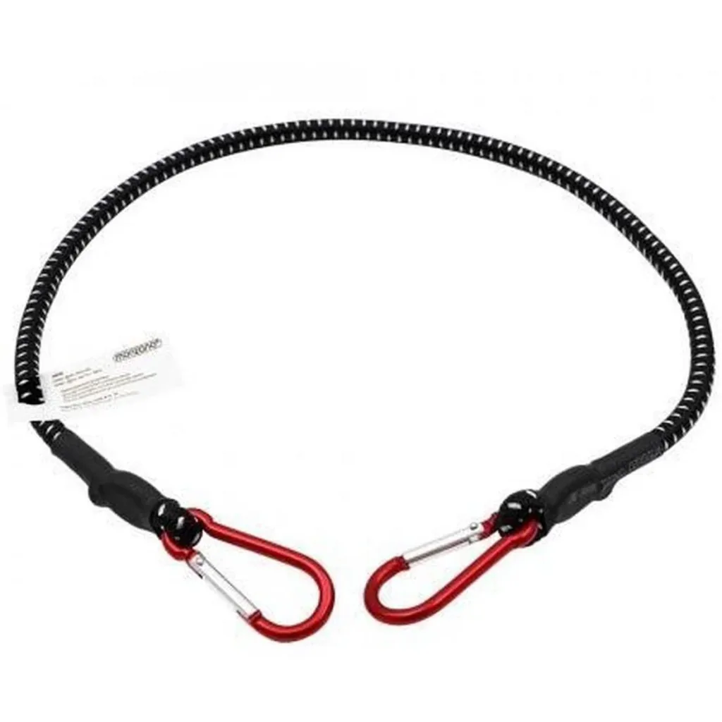Gummiband mit Karabiner 80cm x 10mm - Schwarz