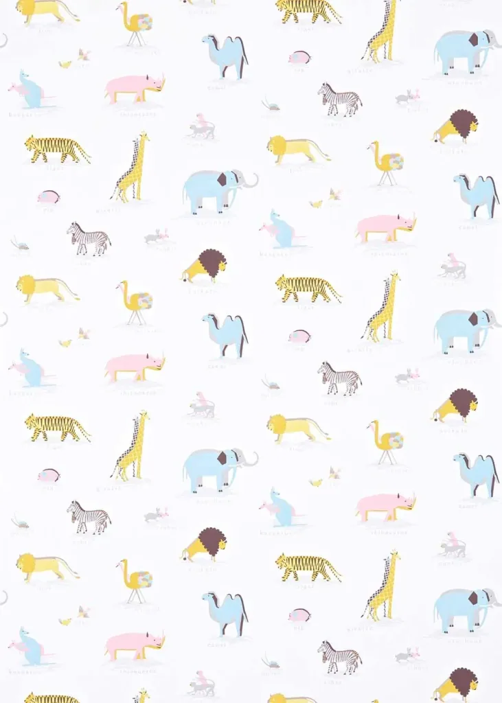 Little Sanderson Abracazoo Tapete Safari Tiere aqua rosa grau