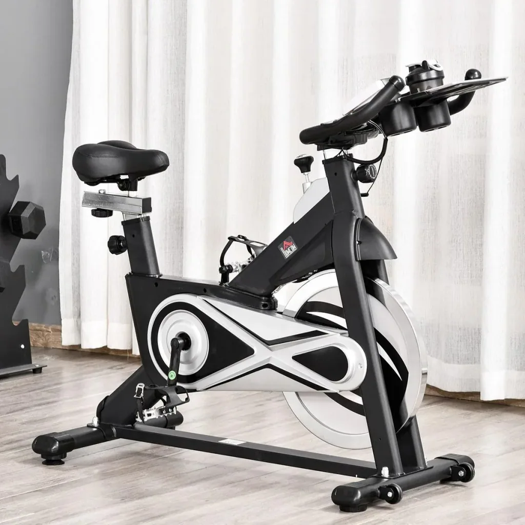 Fahrradtrainer Indoor Heimtrainer mit 18KG Schwungrad Home Gym Cycling Bike Trainer Fitnessfahrrad Stufenlos Widerstand