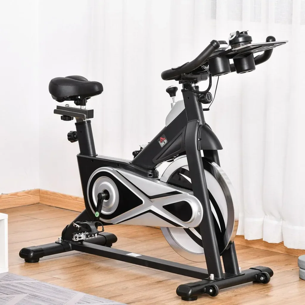 Fahrradtrainer Indoor Heimtrainer mit 18KG Schwungrad Home Gym Cycling Bike Trainer Fitnessfahrrad Stufenlos Widerstand