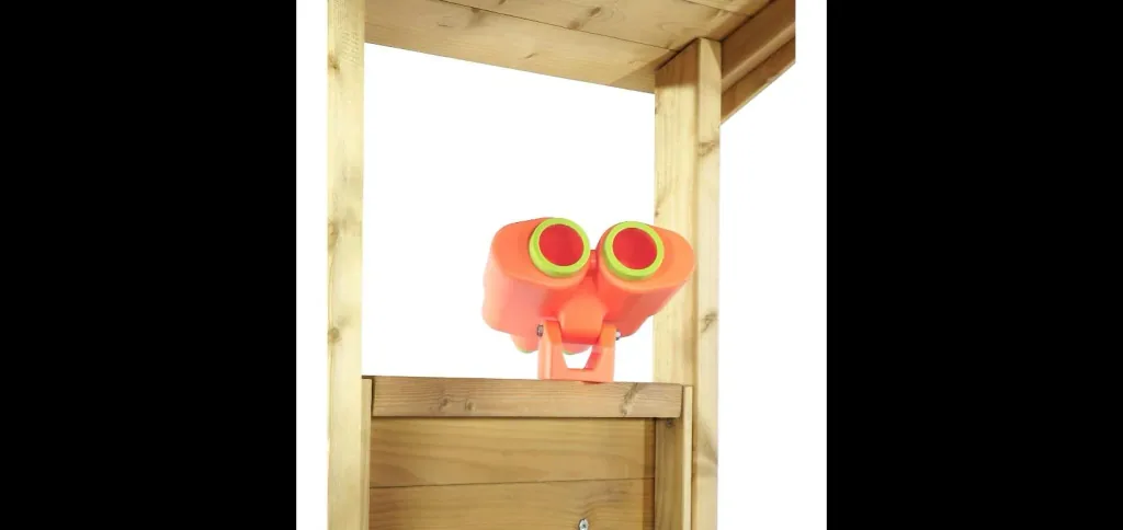 Holz Aussichtsturm mit Doppelschaukel, Outdoor-Spielturm, Kletterwand, Rutsche, Sandkasten, Kreidetafel, natur