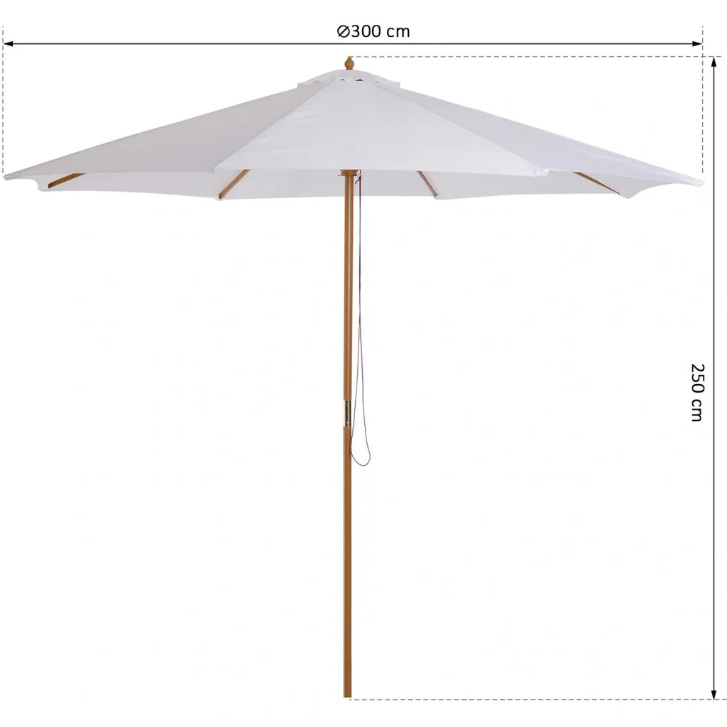 Sonnenschirm Holzschirm Balkonschirm 3 m