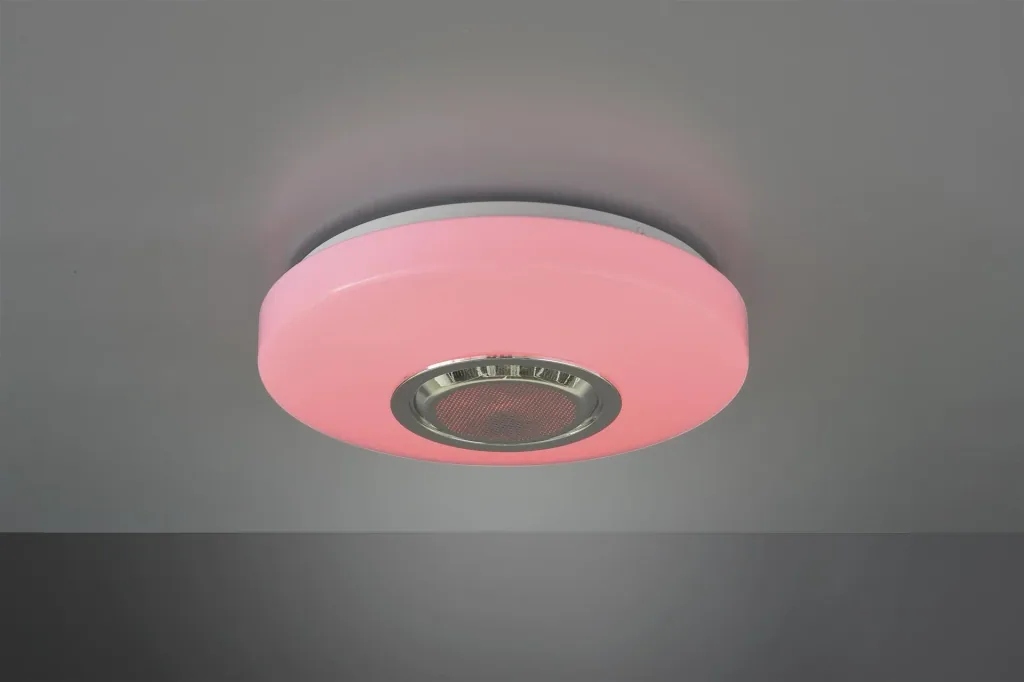 LED-Deckenleuchte MAIA, 10 W, 3000K, 1100 lm, RGBW, dimmbar, Fernbedienung, Bluetooth Lautsprecher, weiß