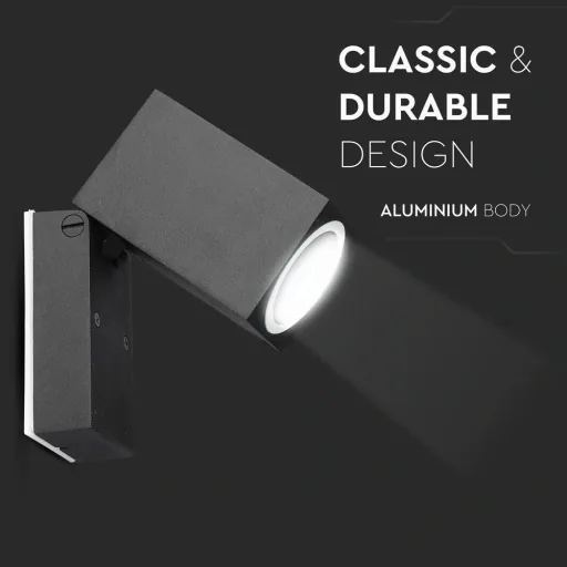 VT-7611 Wandleuchte außen - einstellbar - GU10 - Aluminium - IP44