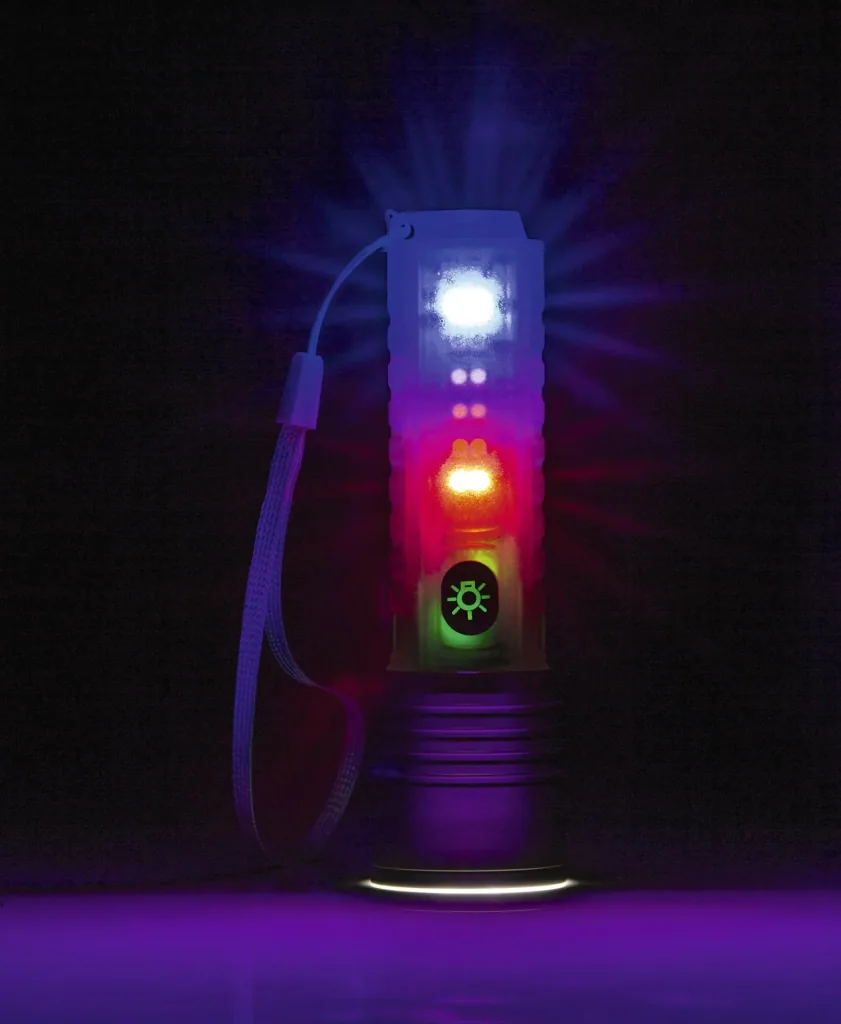 Power Taschenlampe mit fluoreszierendem Griff, aufladbar