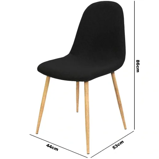 Design-Stuhl mit Stoffbezug schwarz 4 Stück