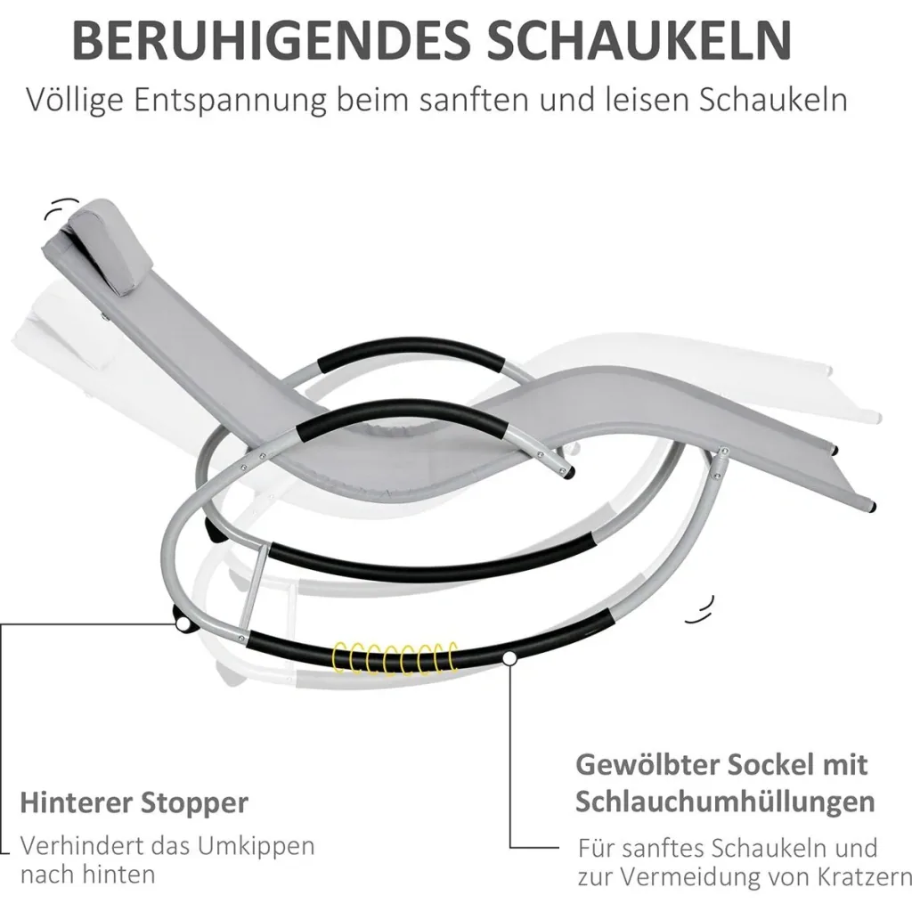 Gartenliege - 9 Positionen - Schwarz - 70 x 65 x 111 cm