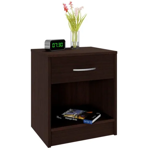 Nachttisch mit Schublade in Wenge-Optik (HxBxT) 50x40x35cm