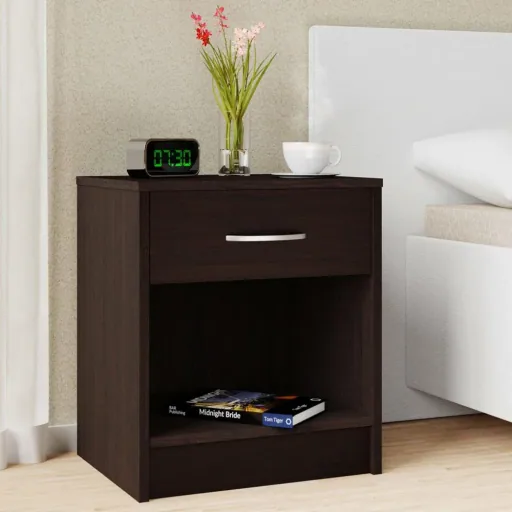 Nachttisch mit Schublade in Wenge-Optik (HxBxT) 50x40x35cm