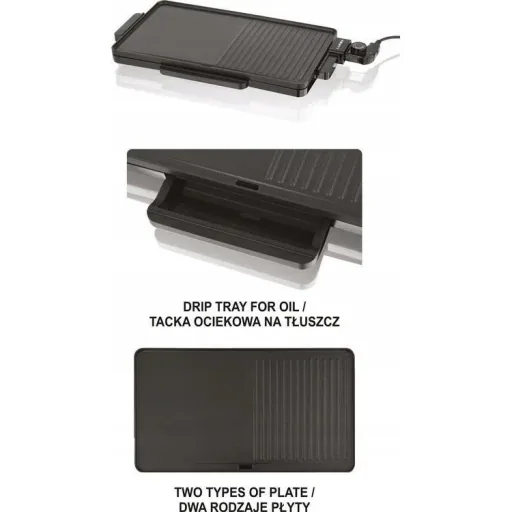 LUND Elektrischer Tischgrill/Griddle - 2000W - 49X27CM