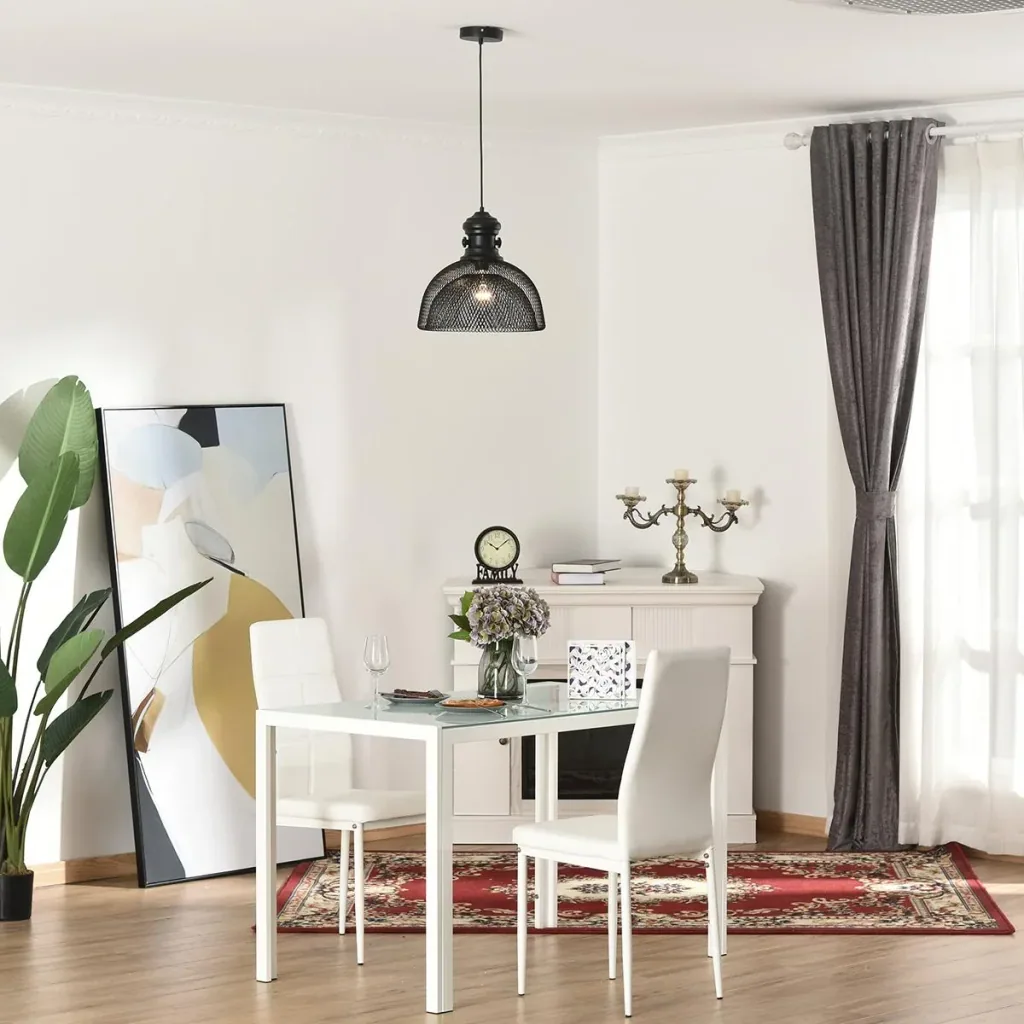Hängeleuchte, Deckenlampe, Deckenstrahler, moderner Stil, E27, 40 W, Küche, Bar, Wohnzimmer, Schlafzimmer, Stahl, Schwar