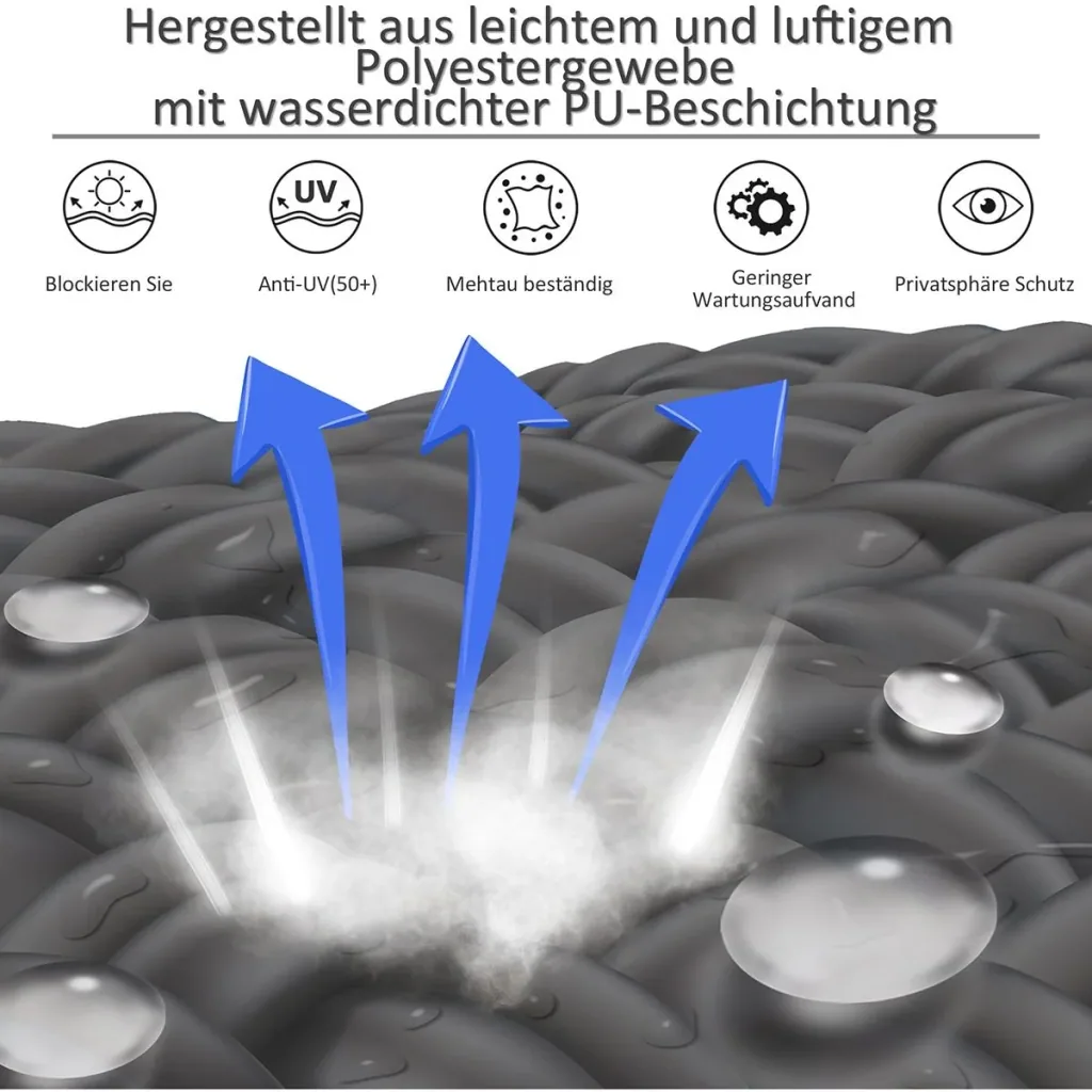 Senkrechtmarkise mit Handkurbel grau