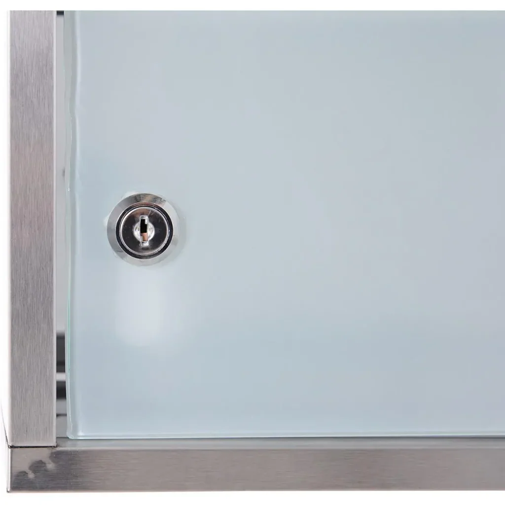 Medizinschrank mit 4 Fachböden silber