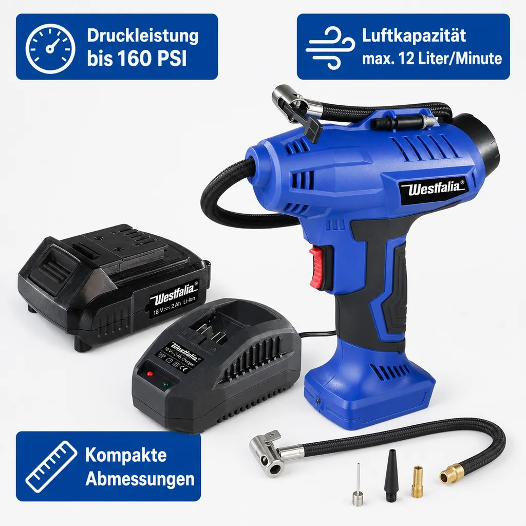 Akku-Druckluftpumpe ADLP18 Starter-Set (inklusive Akku und Ladegerät)