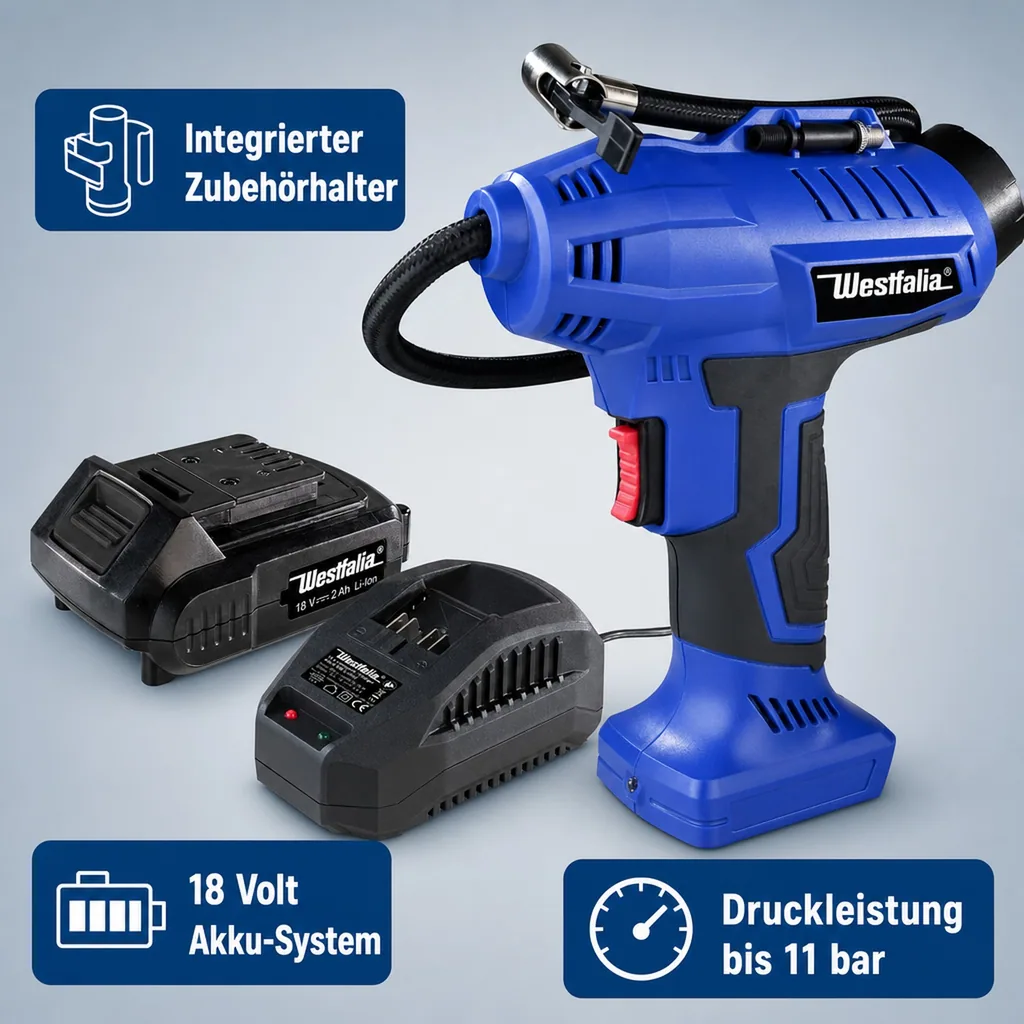 Akku-Druckluftpumpe ADLP18 Starter-Set (inklusive Akku und Ladegerät)