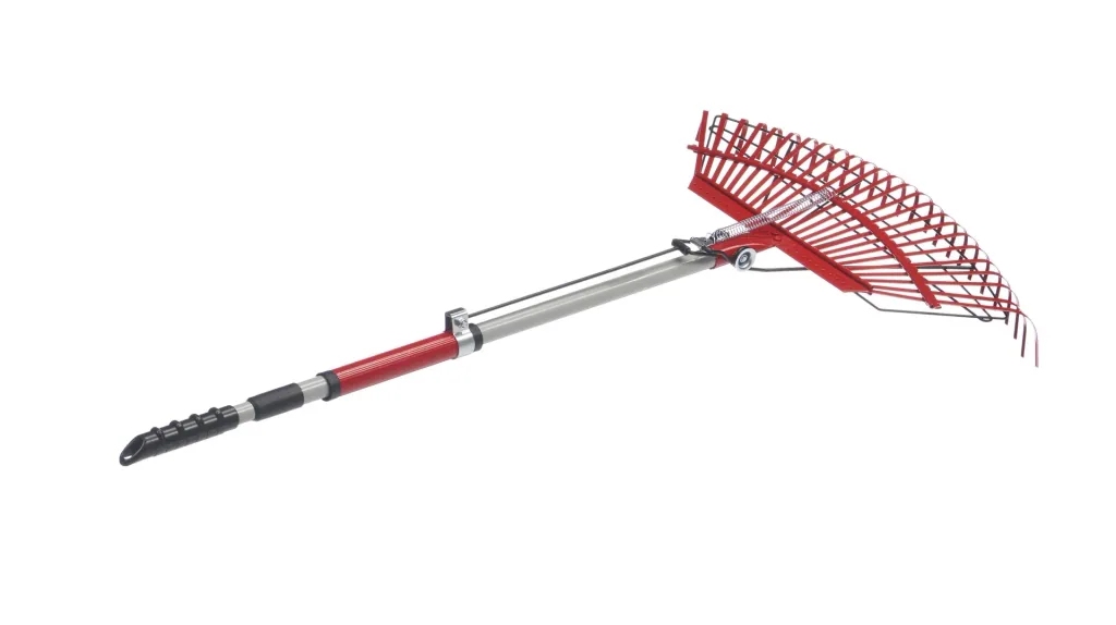 Rasenrechen mit Laubgreifer - teleskopierbar - mit 25 Zinken inklusive Gartensack 140 L