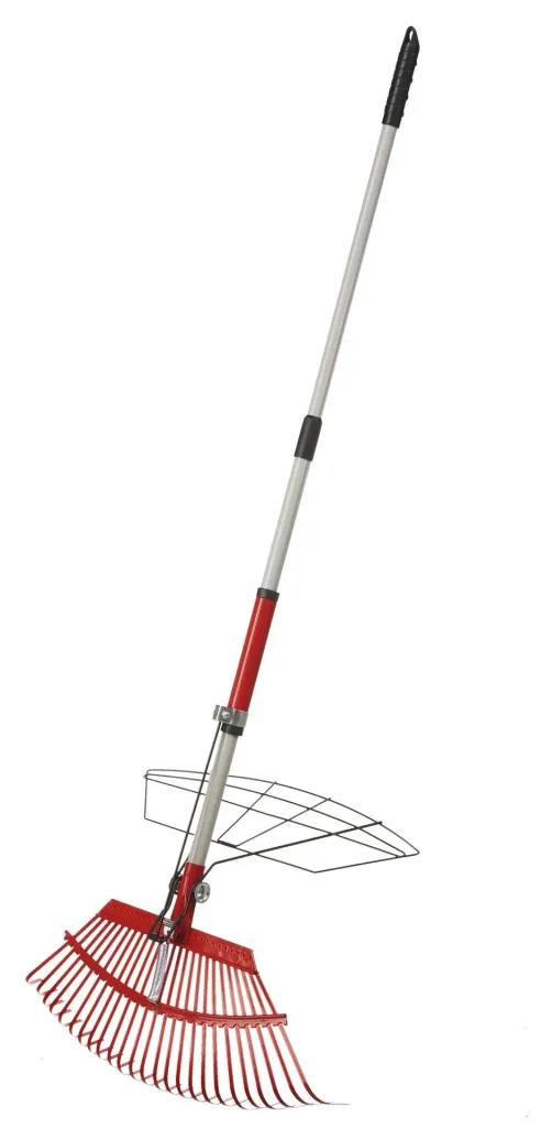 Rasenrechen mit Laubgreifer - teleskopierbar - mit 25 Zinken inklusive Gartensack 140 L