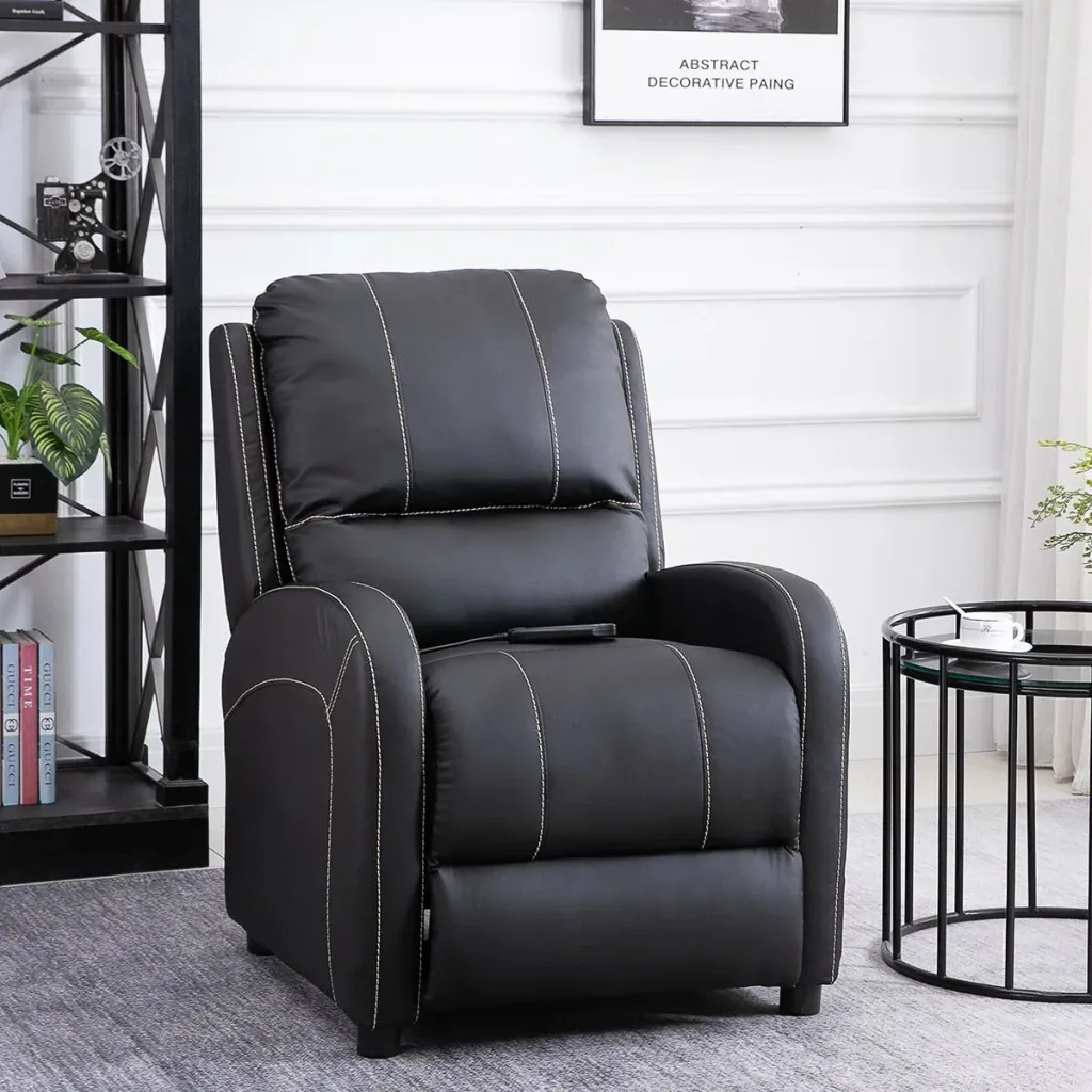 Massagesessel TV-Sessel Relaxsessel Wohnzimmer 165°-Neigung Kunstleder Metall Schwarz 70 x 88 x 100 cm