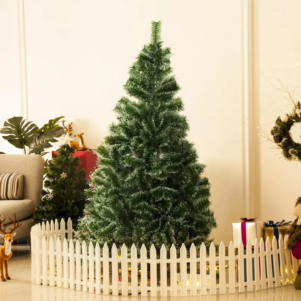 Künstlicher Weihnachtsbaum mit Metallständer grün