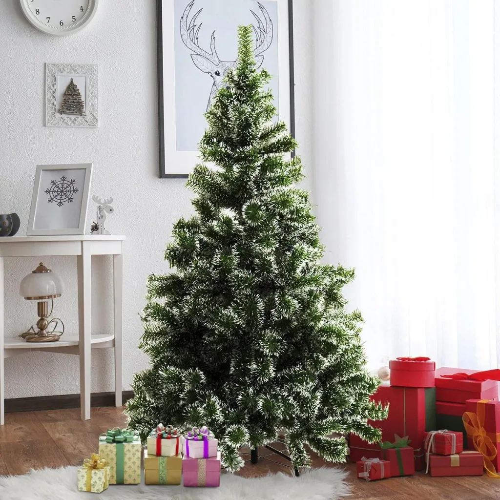 Künstlicher Weihnachtsbaum mit Metallständer grün