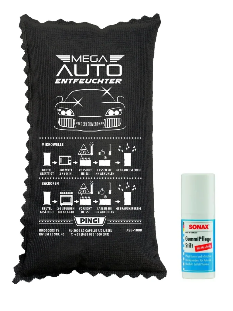 Mega Auto - Entfeuchter, 1 KG inklusive Gummi Pflegestift