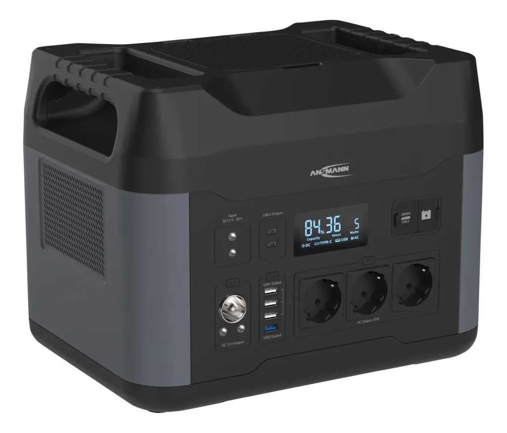 Powerstation mit LED Lampe, AC Steckdosen, Autosteckdose und USB, 2200 Watt